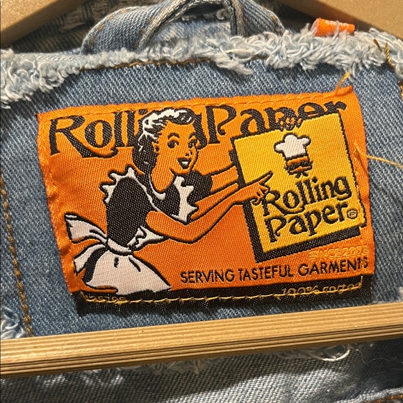 Women's Rolling Paper Paint Splash
Denim Jacket Size L - Picture 3 of 5